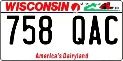 WI license plate 758QAC
