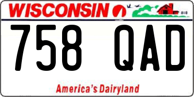 WI license plate 758QAD