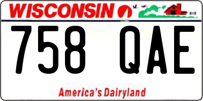 WI license plate 758QAE