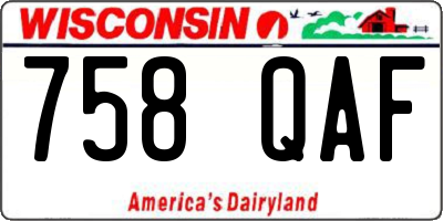 WI license plate 758QAF