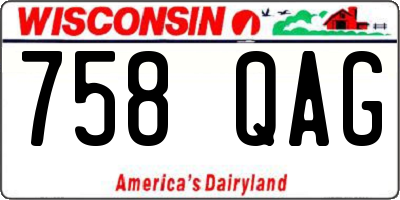 WI license plate 758QAG