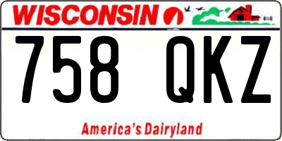 WI license plate 758QKZ