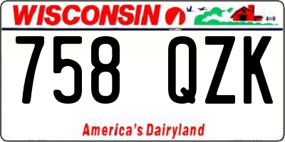 WI license plate 758QZK