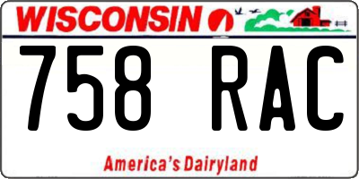 WI license plate 758RAC
