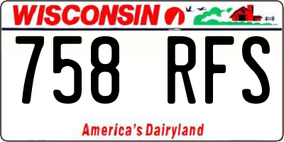 WI license plate 758RFS
