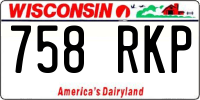WI license plate 758RKP