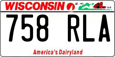 WI license plate 758RLA