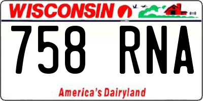WI license plate 758RNA
