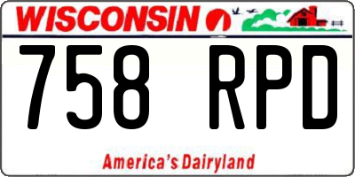 WI license plate 758RPD