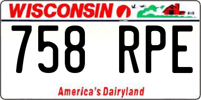 WI license plate 758RPE