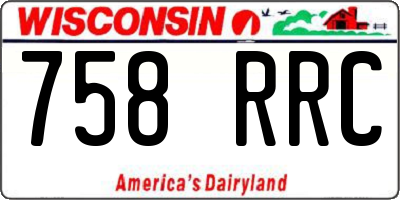 WI license plate 758RRC