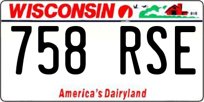WI license plate 758RSE