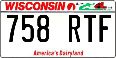 WI license plate 758RTF