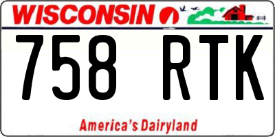 WI license plate 758RTK