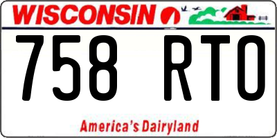 WI license plate 758RTO