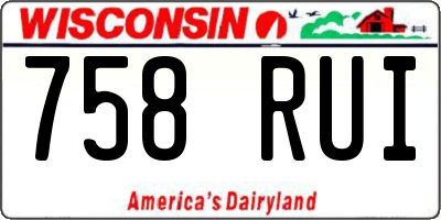 WI license plate 758RUI