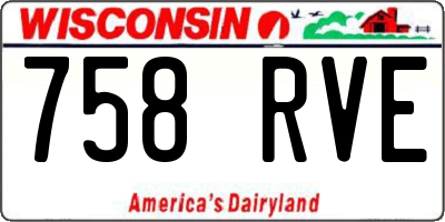 WI license plate 758RVE
