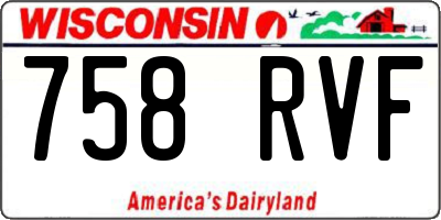WI license plate 758RVF