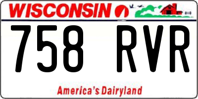 WI license plate 758RVR