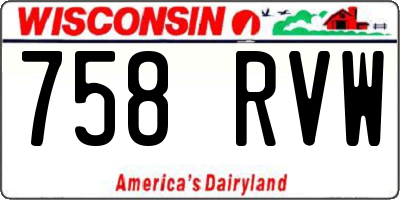 WI license plate 758RVW