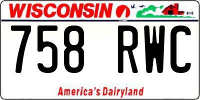 WI license plate 758RWC
