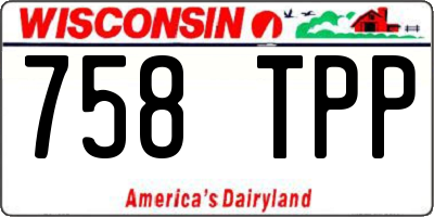WI license plate 758TPP