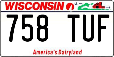 WI license plate 758TUF
