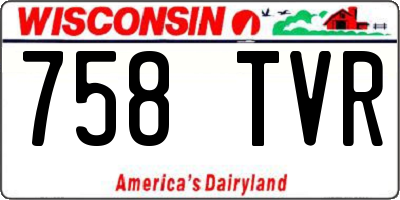 WI license plate 758TVR