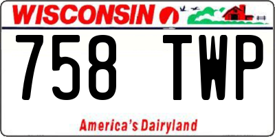 WI license plate 758TWP