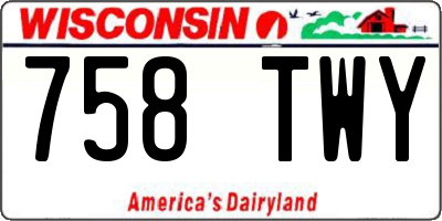 WI license plate 758TWY