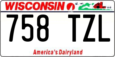 WI license plate 758TZL
