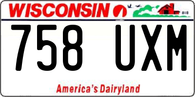 WI license plate 758UXM