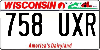 WI license plate 758UXR