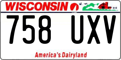 WI license plate 758UXV