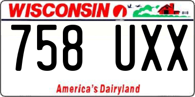 WI license plate 758UXX