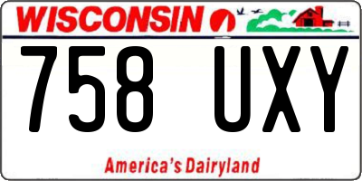 WI license plate 758UXY