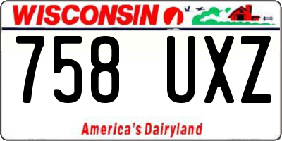 WI license plate 758UXZ