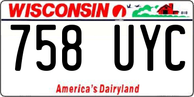 WI license plate 758UYC