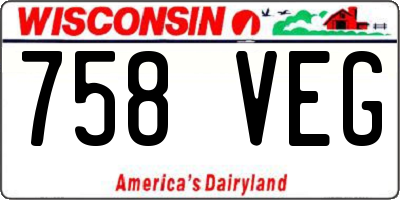 WI license plate 758VEG