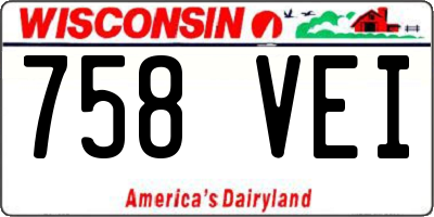 WI license plate 758VEI