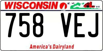WI license plate 758VEJ