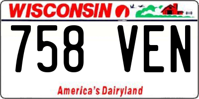 WI license plate 758VEN