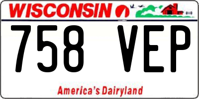 WI license plate 758VEP