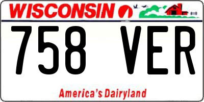 WI license plate 758VER