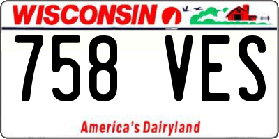 WI license plate 758VES