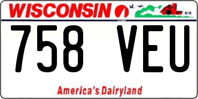 WI license plate 758VEU
