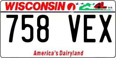 WI license plate 758VEX