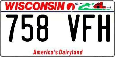 WI license plate 758VFH