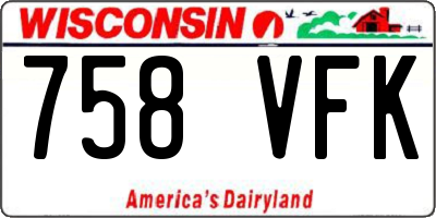 WI license plate 758VFK