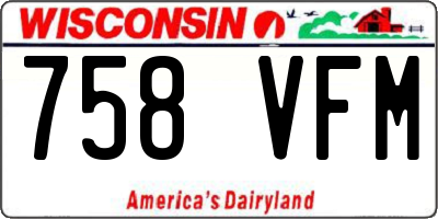 WI license plate 758VFM